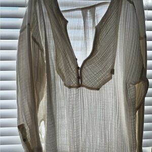 Free People Ivory Gauze Top Size XL